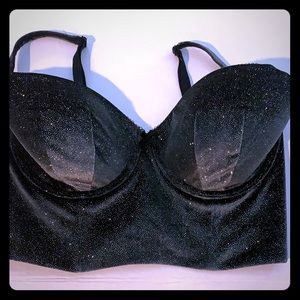 Victoria Secret Velour Glitter Corset Bra